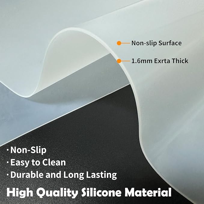Large Silicone Mats, 78.7”x15.7”(200cmx40cm) Extra Large Silicone Heat Resistant Mats, Countertop Protector, Nonstick Waterproof Mat for Kitchen, Shipped Rolled Up Kitchen Counter Mat, Semitransparent