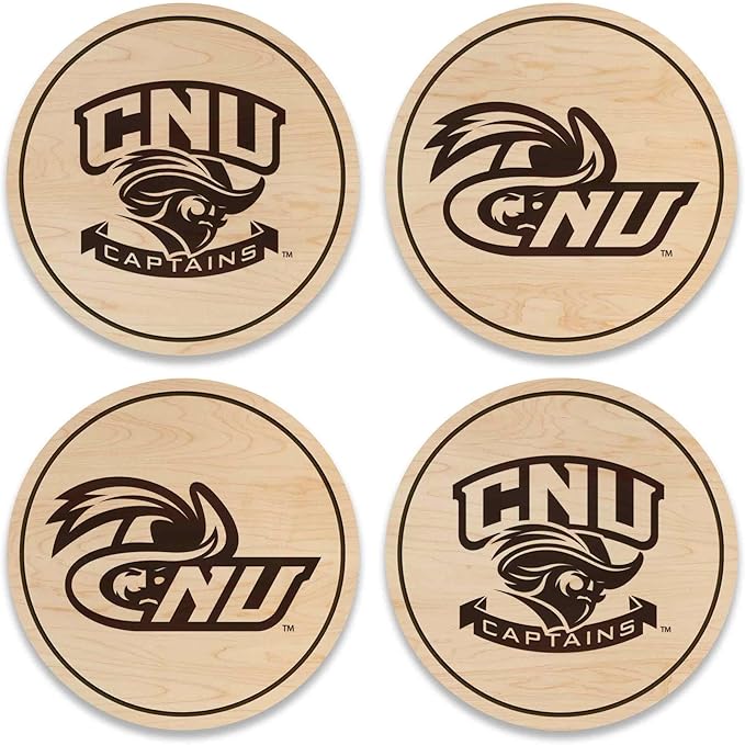 LazerEdge Christopher Newport Captains Wooden Coaster Set - Maple Wood - Officially Licensed Product - 4-Pack