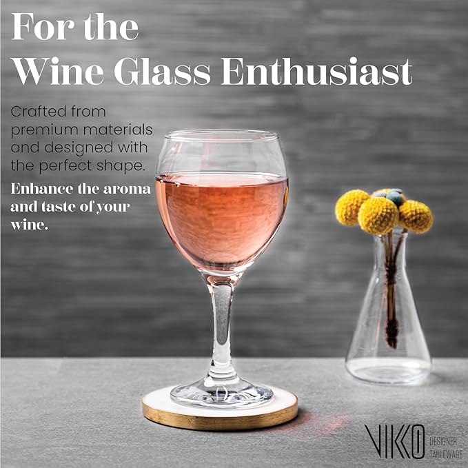 Vikko Wine Glasses, 11 Oz Drinking Glasses Set of 6, Crystal Clear Glass Cups for Water or Juice, Highball Glass Tumbler & Water Glasses for Drinking…