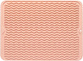Silicone Dish Drying Mat for Multiple Usage,Easy clean,Eco-friendly,Heat-resistant Silicone Mat for Kitchen Counter or Sink,Refrigerator or drawer liner Pink L 16 inches x 12 inches