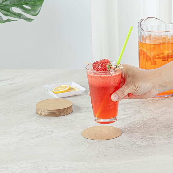 Restaurantware Paper Coasters 1000 Pack of 3.5 Inch Disposable Beverage Coasters Absorbent for Hot and Cold Drinks Kraft Coffee Cup Essentials for Table Decor, Kitchen, Home Patio or Living Room