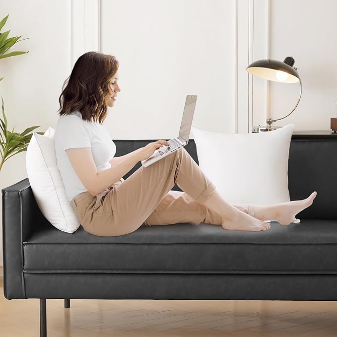 Oubonun 14 x 22 Pillow Inserts (Set of 2) - Lumbar Pillow with 100% Cotton Cover - Rectangle Square Interior Sofa Pillow Inserts - Decorative Pillow Insert Pair - White Couch Pillow