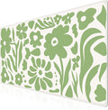 iCasso Desk Mat, XXL Large Anti-Slip Mouse Pad with Stitched Edges, Keyboard Mat for Work, Gaming (Green Flowers)