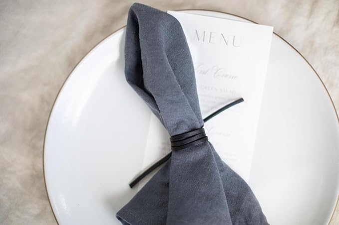 Keyaiira Genuine Leather Minimalist Leather Napkin Rings – Stylish Natural Napkin Holders for Dining & Serving, Perfect for Everyday Tables, Restaurants Gatherings