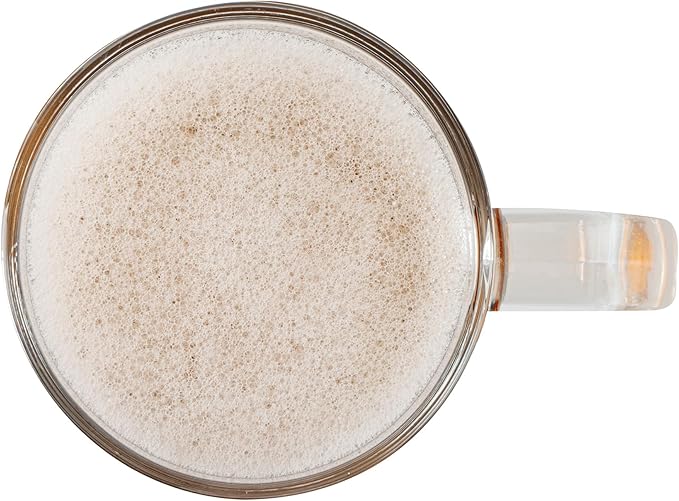 Restaurantware-Vetri 16 Ounce Beer Mugs, 6 Dishwashable Beer Glasses With Handle - No-Lead, Heavy Base, Clear Glass Large Stiens, For Pubs, Bars, Restaurants, Home, Hotel, Or Hosting Parties