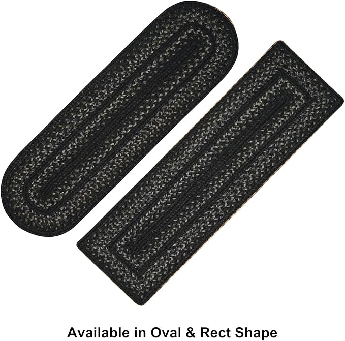 Homespice Jet Black Jute Braided Long Table Runner, Warm Primitive Decor, Rectangle 11x36 - Rich Colors, Easy to Clean, Durable and Protects Furniture