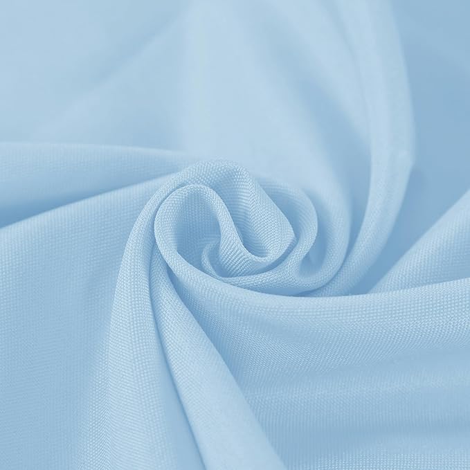 Fokitut 6 Pack Rectangle Tablecloth, 90x132 Inch, Stain Resistant and Wrinkle Polyester Table Cloth, Fabric Table Cover for Kitchen Dining, Wedding, Party, Holiday Dinner-Blue Mist