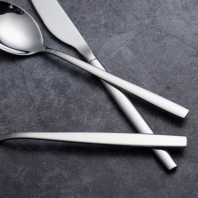 Berglander Flatware Set 40 Pieces, Stainless Steel Flatware Set, Silverware Set Service For 8