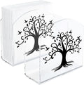 Tree of Life Decor Napkin Holder for Table, 2 Pack 5"x5" Spring Paper Holder for Kitchen, Party, Dining Restaurant, Bar Summer Rustic Cocktail Paper Napkin Dispenser for Table Decoration Gift