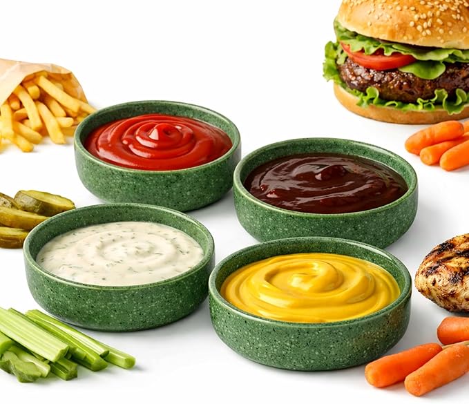 Dipping Bowls Set of 4, 2462°F High-Fired Ceramic Small Bowls for Dips, Olive Oil & Sauce, Elevates Table Setting, Idea for BBQ,Afternoon Tea,Entertaining,Housewarming & Holiday Gifts