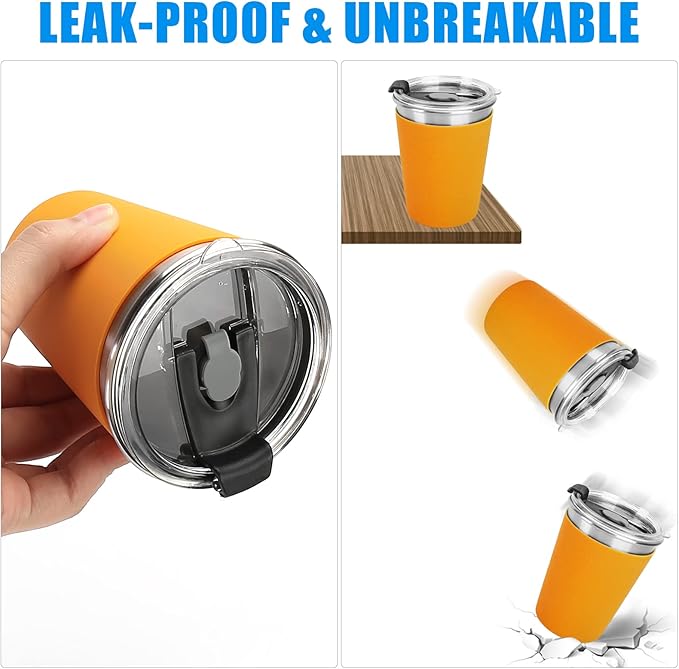 ShineMe 5Pack Kids Cups with Straws and Lids Spill Proof, 12oz Toddler Straw Cups with Colorful Silicone Sleeves, Unbreakable Stainless Steel Water Tumblers for Cold & Hot Drinks