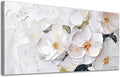 ADJUVANT Wall Art Impressionist Minimalist White Floral 40"L x 20"W, White Flowers With Subtle Tones Canvas Painting Delicate Petals Artwork Floral Wall Decor for Living Room Bedroom Bathroom Home Office