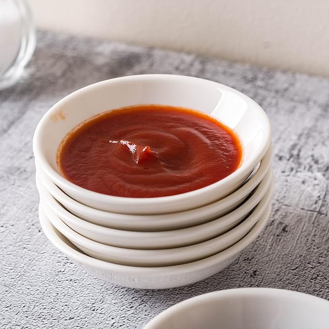 UIBFCWN 20 Pack Ceramic Dipping Bowls, 3 Inch Dipping Sauce Bowls/Dishes, 1.2 oz Soy Sauce Dish, Asian Dipping Dishes for Ketchup, BBQ, Side Dish, Sushi, Condiments, Appetizer