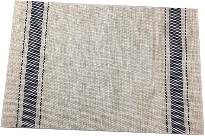 Gugrida Luxury Blue Placemats Set of 6 Crossweave Woven Vinyl Placemat for Dining Table Kitchen Table Mats