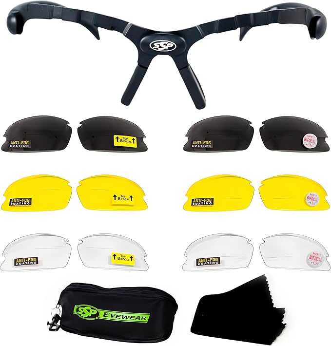 SSP Eyewear Top Focal Ultra Tactical Safety Shooting Glasses, HD A-Eye NVR/fog Lenses