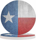 Texas Flag Coasters for Drinks Red White and Blue Board Texture Wooden Style Patriotic for Tabletop Protection Coffee Table Living Room Kitchen Office Home Decor 2 Pcs,4 Inch