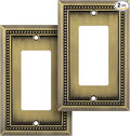 Henne Bery Sunken Pearls Heavy Duty Decorative Wall Plate Switch Plate Outlet Cover (Single Decorator, 2 Pack, Antique Brass)