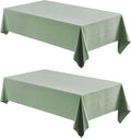 2 Pack Rectangle Tablecloth, 60x120 inch, Water Resistant Wrinkle Free Linen Textured Table Cloth Washable, Decorative Fabric Table Cover for Dining, Party and Camping, Sage Green