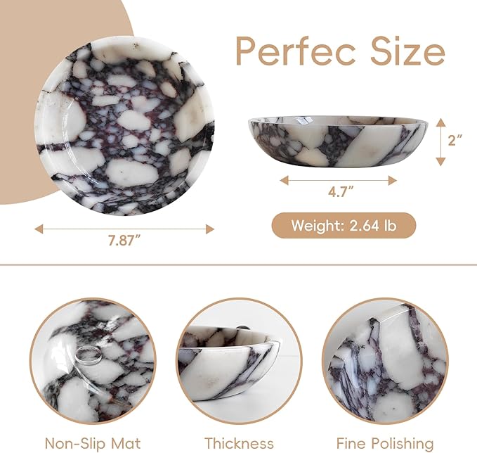 Decorative Bowl for Home Decor – Marble Fruit Bowl, Key Holder Tray with Marble Finish, Entryway Table Organizer, Kitchen Countertop & Coffee Table Centerpiece