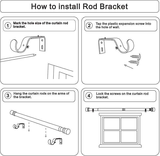 Curtain Rods for Windows 16 to 240 Inches Adjustable Length 1 Inch Diameter Window Curtain Rod with Aluminium Finials, Warm Gold