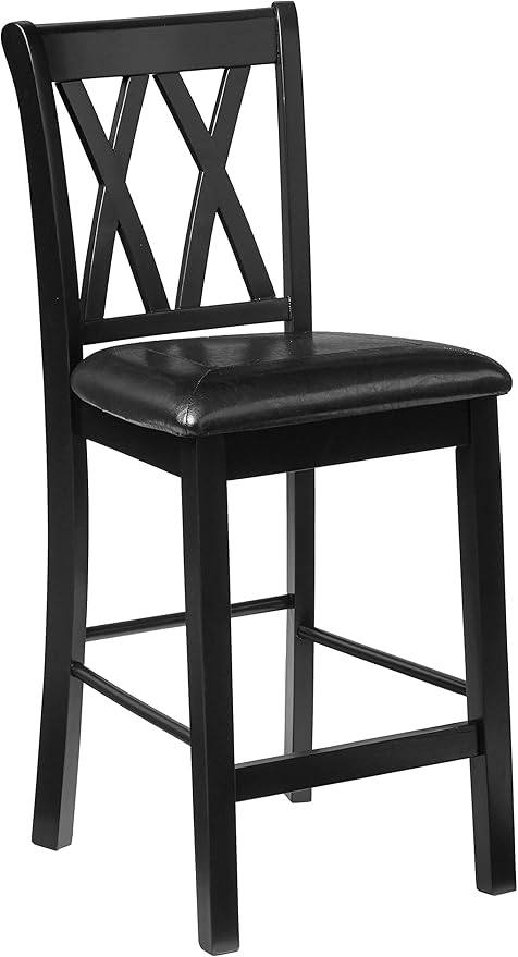 Homelegance Norman 5-Piece Counter Height Dining Set with Two Display Shelves, Black