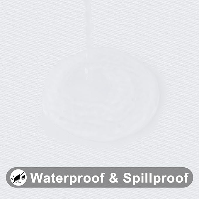 Smiry Rectangle Tablecloth, Elastic Fitted Flannel Backed Vinyl Tablecloths for 8ft Folding Tables, Waterproof Wipeable Table Covers for Indoor, Outdoor, Picnic and Camping (White, 36"x96")