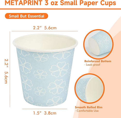 300 Pack 3 oz Bathroom Cups, Disposable Paper Cups with Rolled Rim, Small Paper Mouthwash Cup for Guest Bathrooms, Vanity & Office Use, Mist blue