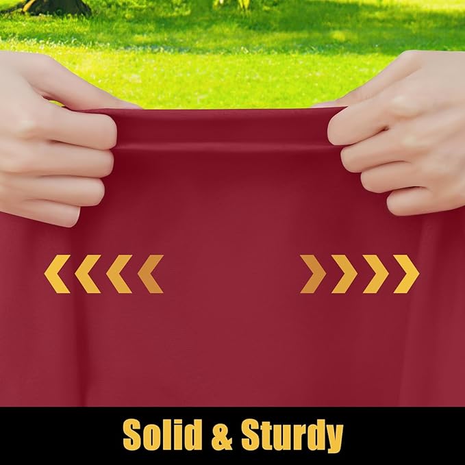 Smiry Rectangle Picnic Table Cloth, Waterproof Elastic Fitted Tablecloths for 8 Foot Tables, Washable Polyester Table Cover for Camping, Indoor and Outdoor (Wine Red, 30"x96")