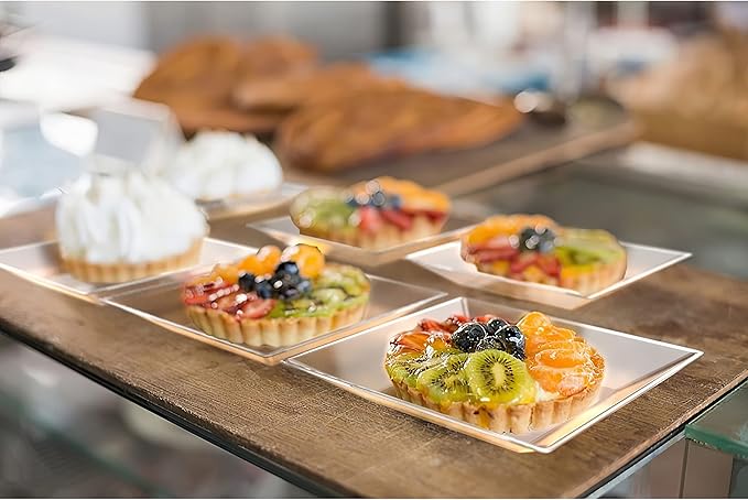 Exquisite Mini Disposable Appetizer Plates - 200 Pack 2.95" x 2.95" Crystal Clear Plastic Dessert Plates - Elegant Design for Weddings, Birthdays & Formal Parties - Stackable and Convenient - BPA Free