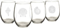 Cathy's Concepts SEA-1110 Seashell Stemless Wine Glasses – 4 Unique Designs, Holds Up to 21 oz., 4-Glass Set