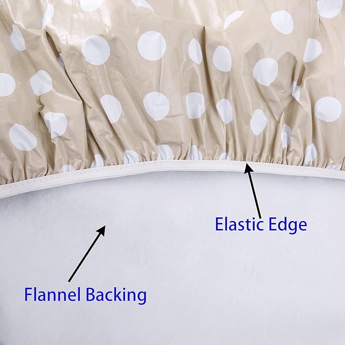 Walrus Round Vinyl Fitted Tablecloth with Flannel Backing Elastic Edge Design Table Cover Waterproof Oil-Proof PVC Table Cloth Stain-Resistant Best for 37"-44" Round