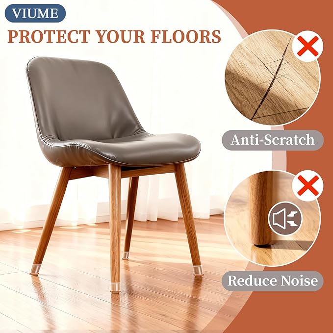 24 Pcs Chair Leg Floor Protectors for Hardwood Floors Silicone Covers Felt Pads Furniture Leg Caps Anti-Scratch Reduce Noise Fit (15/16" to 1-5/16")