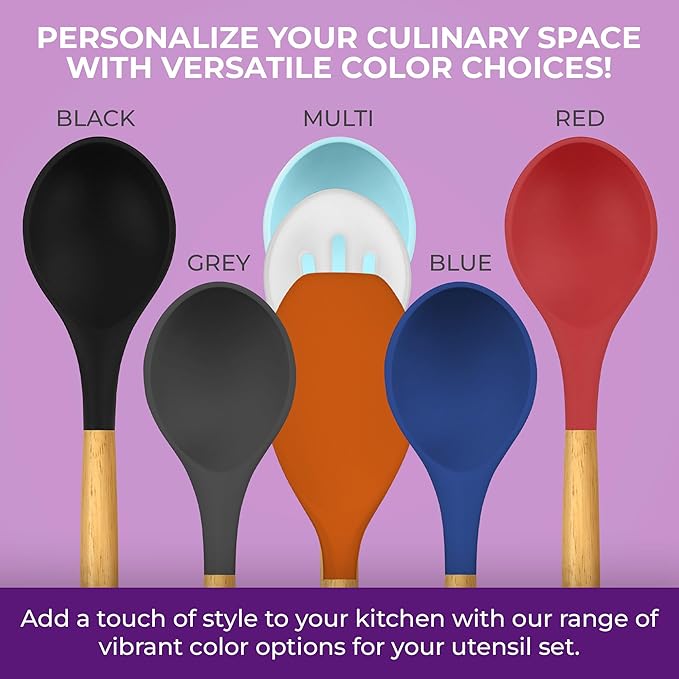 Kitchen Utensils Set, 21 Wood and Silicone Cooking Utensil Set, Non-Stick and Heat Resistant Kitchen Utensil Set, Kitchen Tools