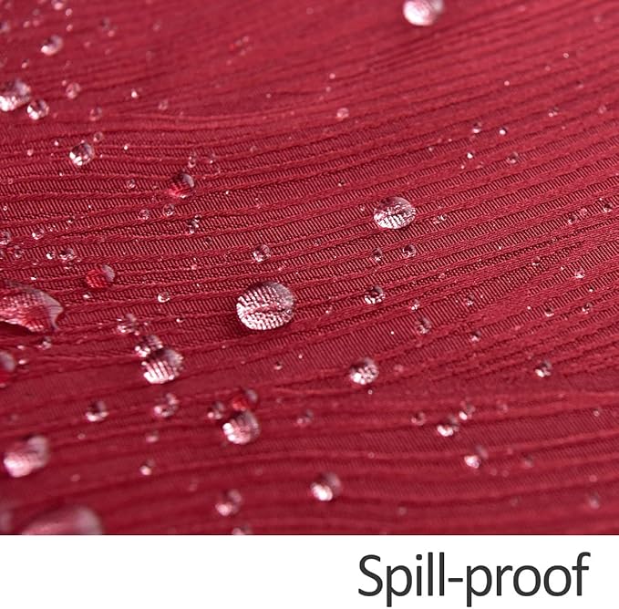 maxmill Square Table Cloth Swirl Design Water Resistant Wrinkle Resistance Heavy Weight Soft Tablecloth for Kitchen Dinning Tabletop Decoration Square 52 x 52 Inch Red
