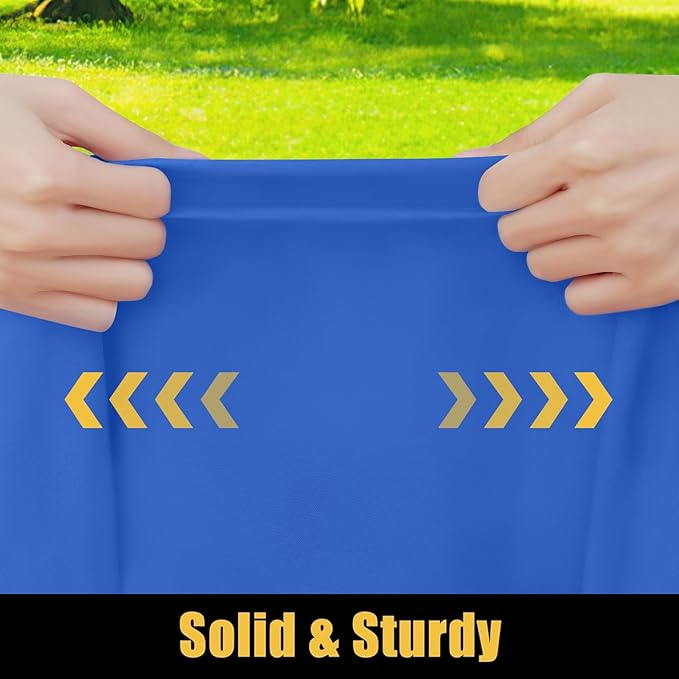 Smiry Rectangle Picnic Table Cloth, Waterproof Elastic Fitted Tablecloths for 4 Foot Tables, Washable Polyester Table Cover for Camping, Indoor and Outdoor (Blue, 24"x48")
