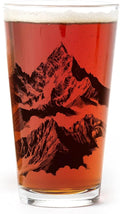 Black Lantern Mountain Peaks Pint Glass 16oz Beer Glass for Nature & Craft Brew Lovers | Premium Outdoor-Themed Drinkware