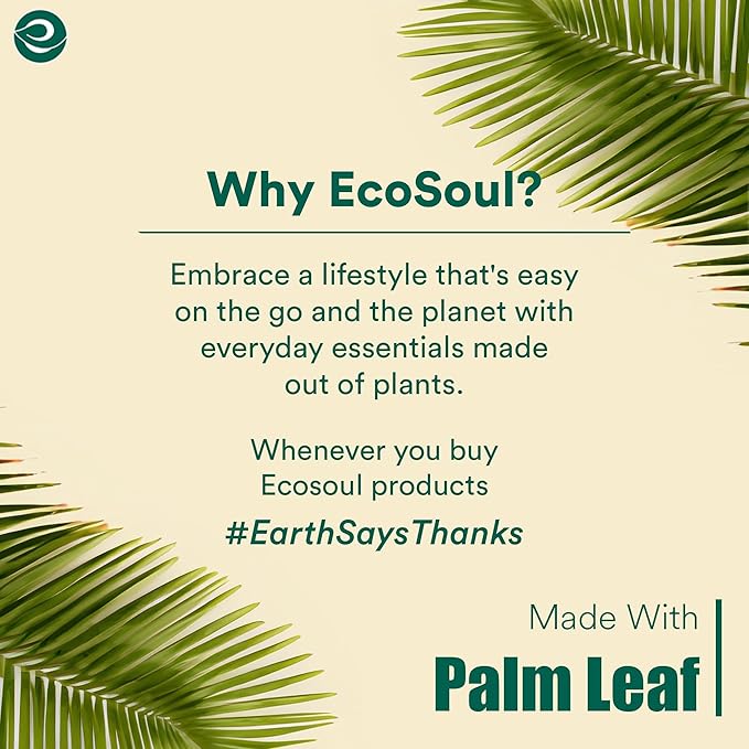 ECO SOUL Palm Leaf Plates 6" Round (100 Count) - Disposable, Eco-Friendly, Biodegradable Bamboo Appetizer Plates - Perfect Dinnerware for Parties, Weddings, Events & Holidays