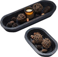 Tessco 2 Pcs Wooden Dough Bowl for Home Rustic Bread Long Wooden Bowl for Kitchen Dining Table Home Decoration(10 x 6 x 2 Inch, 16 x 6 x 2 Inch,Dark Brown)