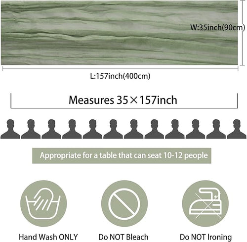 12 Pack 13Ft Cheesecloth Table Runner 35x157 Inch Boho Gauze Table Runner Cheese Cloth Long Rustic Table Runners for Wedding Bridal Shower Birthday Party Table Decor (Dusty Sage Green)