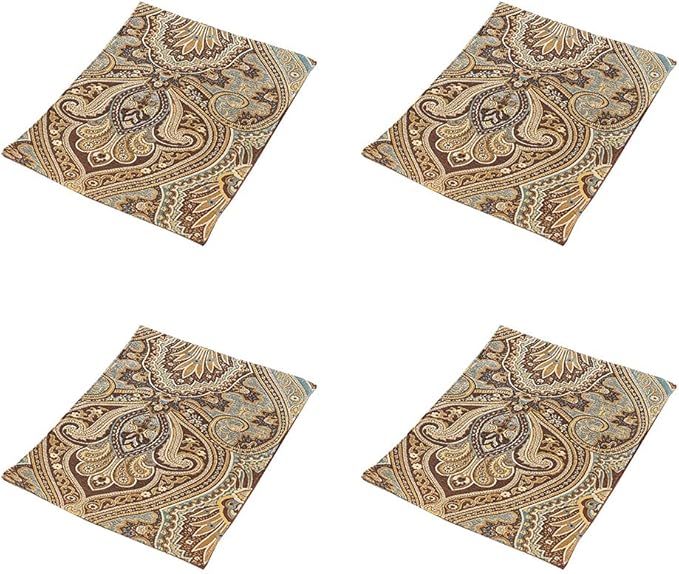 Luxury Retro placemats for Dinner Table Set of 4,Machine Washable Fabric Placemats Non-Slip Heat Resistant Indoor Dining Table mats placemats (Coffee, Set of 4)