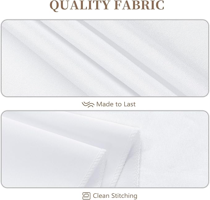 8 Pack Round Tablecloth 108 Inch White Table Cloth for Round Tables, Washable Polyester Tablecloth Stain and Wrinkle Resistant Decorative Table Cover for Wedding Party Dining Banquet