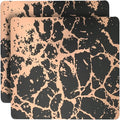 Dainty Home Black Rose Gold Marble Square Cork Placemats - Heat Resistant Placemats, Non-Slip, Easy Clean Placemats for Elegant Dining - 15"x15" Set of 2 - Perfect for Stylish, Modern Homes