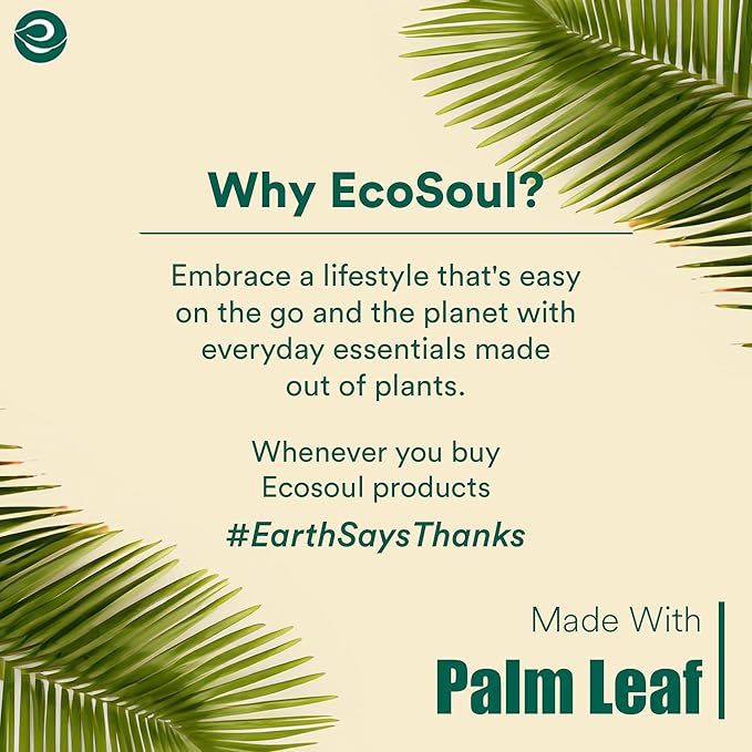ECO SOUL Palm Leaf Bowl 100 pc, Small 5" (8 Oz) | Round Like Bamboo Bowls, Compostable, Biodegradable, Disposable Palm Leaf Bowls Eco-friendly | Sturdy, Microwave & Oven Safe