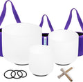 7inch 8inch 9inch Crystal singing bowls set sound bowl for healing Mindfulness, Meditation, Yoga, Spiritual and Body Healing Chakra Bowl (7A+8C+9D, 440hz 7-9"with soft bag)