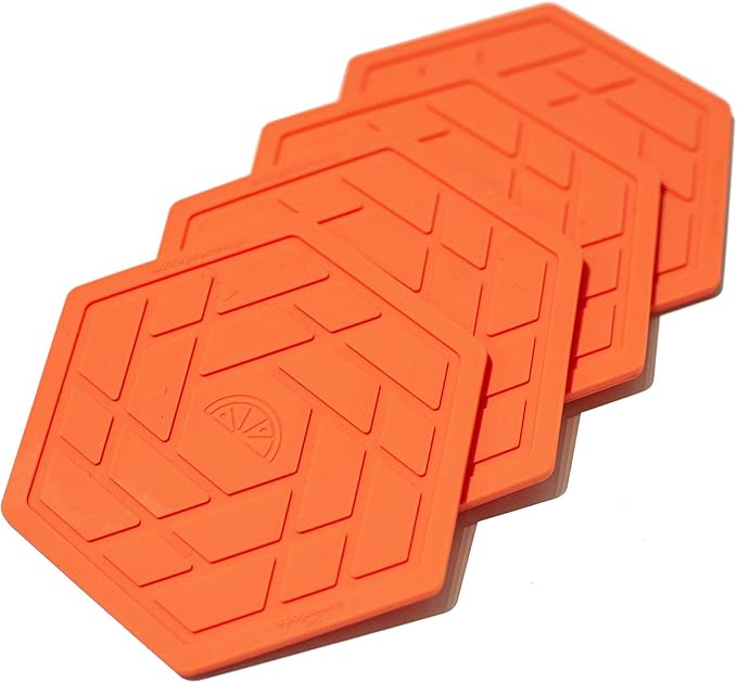 Silicone Drink Coasters Set of 4,Flexible & Heat-Resistant - Perfect for Home Decor & Table Protection(Red Coral)