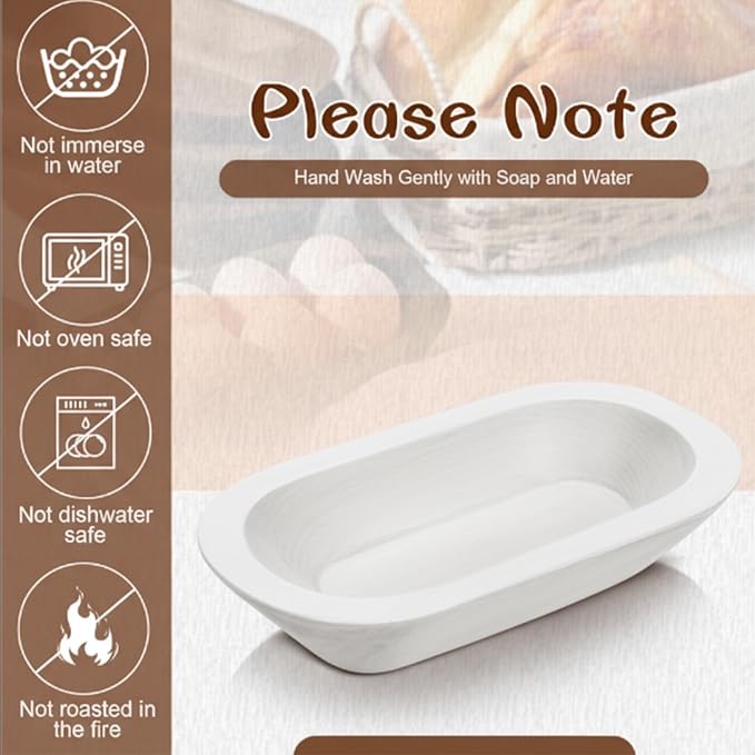 Nuogo 20 Pcs Wooden Dough Bowls Bulk 8.6 Inch Rustic Vintage Hand Carved Wood Dough Bowls Dining for DIY Home Crafts Making Farmhouse Fruits Supplies (White)