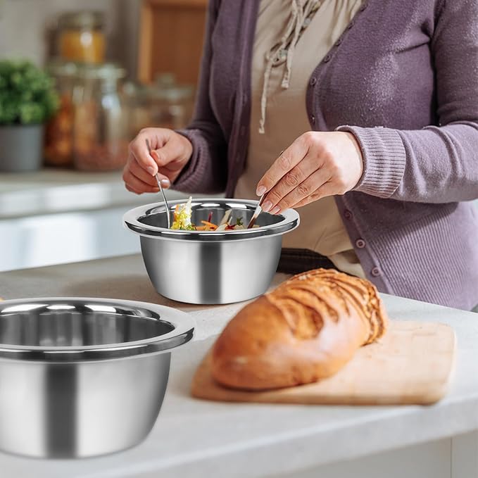Mixing Bowls, 5 Pack 1.2 Qt Stainless Steel Mixing Bowls Stainless Steel Bowls, Metal Bowl For Kitchen, Baking, Cooking Prep