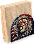 Napkin Holder Lion National Flag Crystal Clear Acrylic Napkin Holders Paper Napkin Holder Dining Table Dispenser for Kitchen Restaurant Home Decor Bar Accessories
