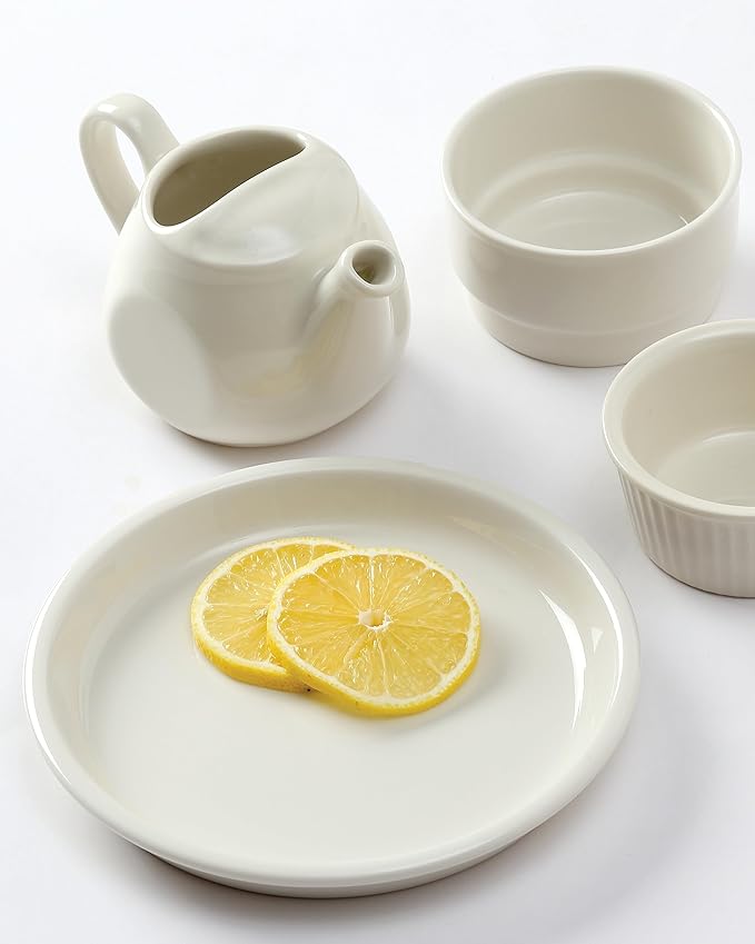 Tuxton China TNR-016 Plate, 10-1/2" Diameter, Round, Narrow Rim, Microwave and Dishwasher Safe, Oven Proof, Fully Vitrified, Ceramic, TuxCare, Healthcare, Nevada, Pack of 12