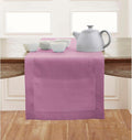 Solino Home Linen Violet Table Runner 90 Inches Long - 100% Pure Linen Hemstitch 14 x 90 Inch Table Runner for Dining, Valentines, Spring, Easter - Classic Hemstitch